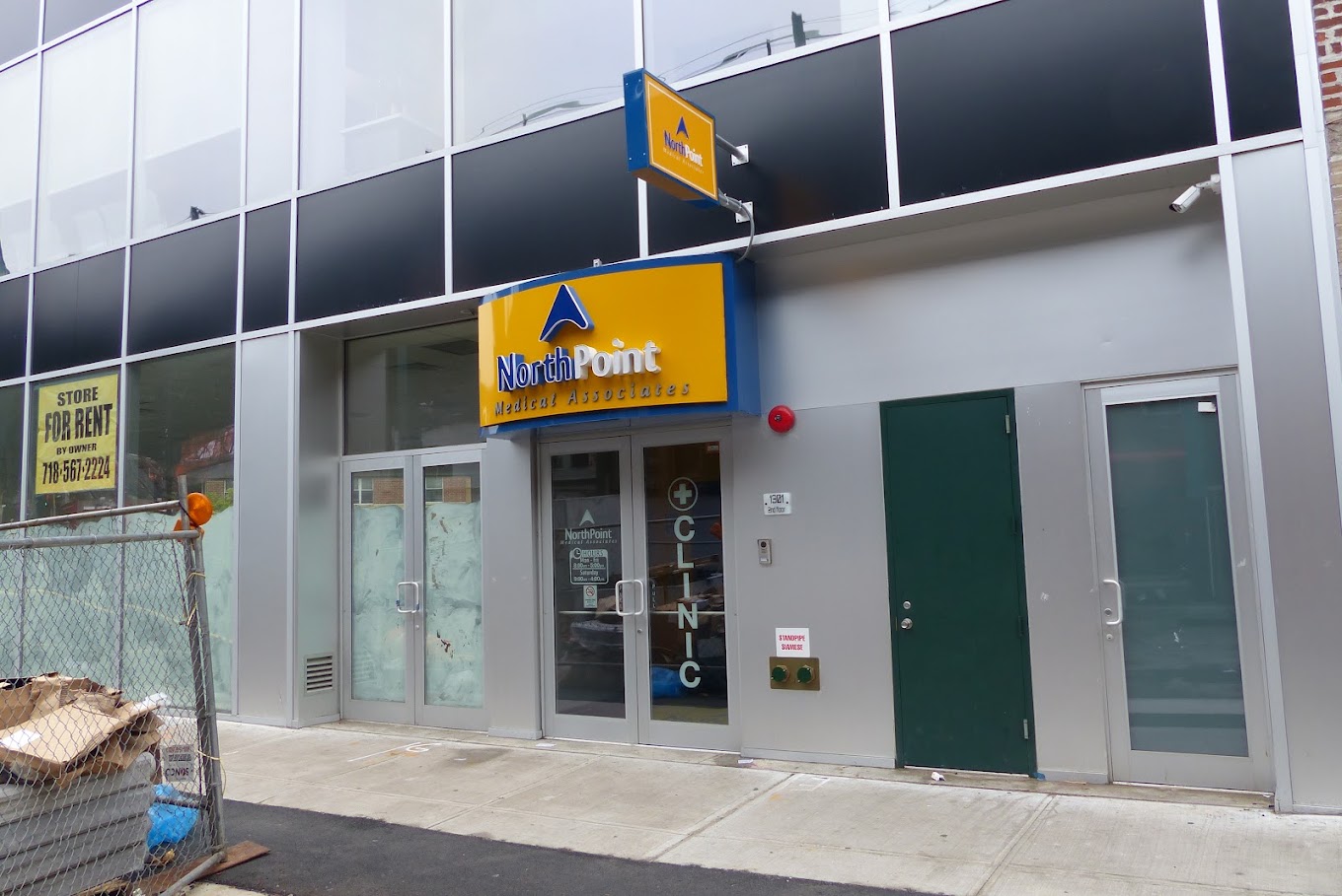 The blue and yellow NorthPoint Medical Associates storefront on Southern Boulevard